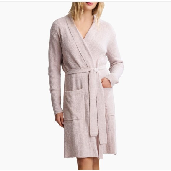 BAREFOOT DREAMS CozyChic Lite Rib-Knit Robe in Faded Rose Pearl (XL) $128 MSRP - Picture 1 of 4
